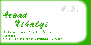 arpad mihalyi business card