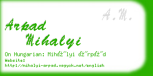 arpad mihalyi business card